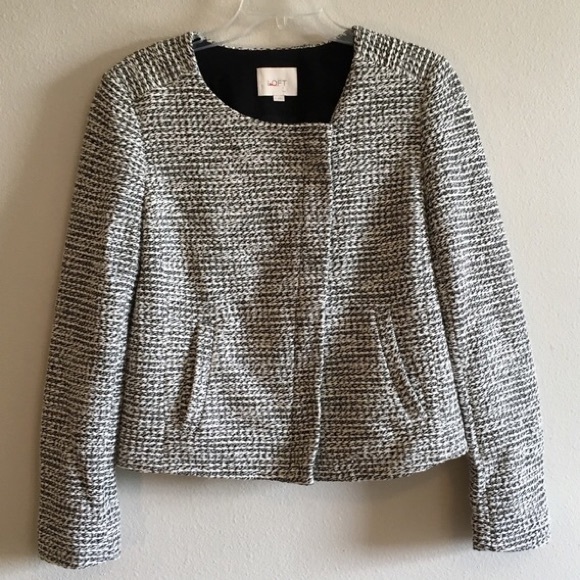 LOFT Jackets & Blazers - Ann Taylor Loft Woven Knit Black Blazer Jacket